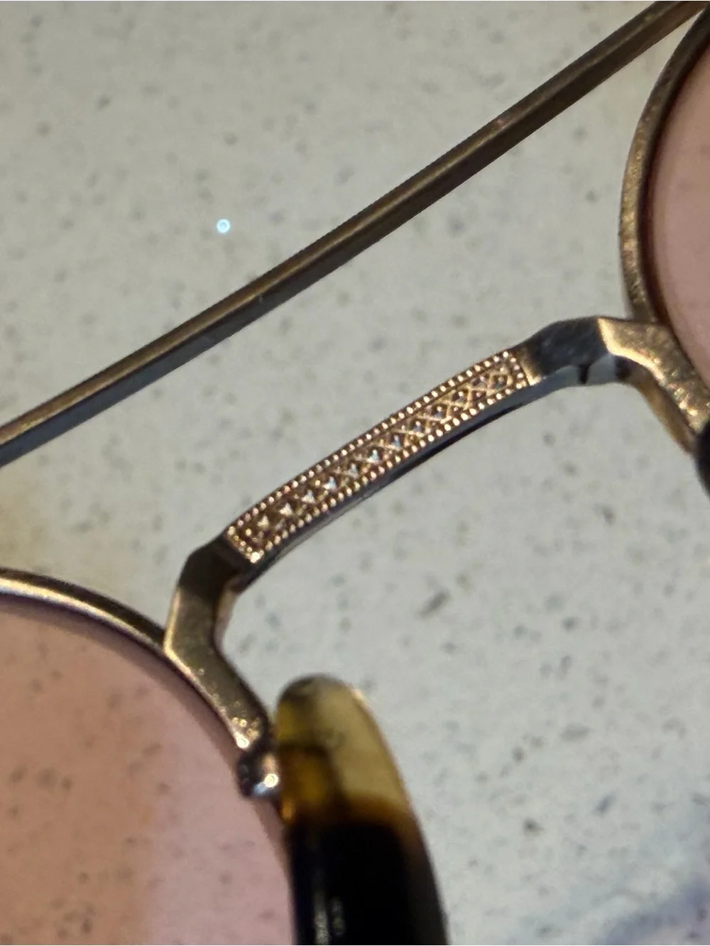 Oliver Peoples Takumi series 1 OV1275T Gold Frame Sunglasses with Pink Lenses